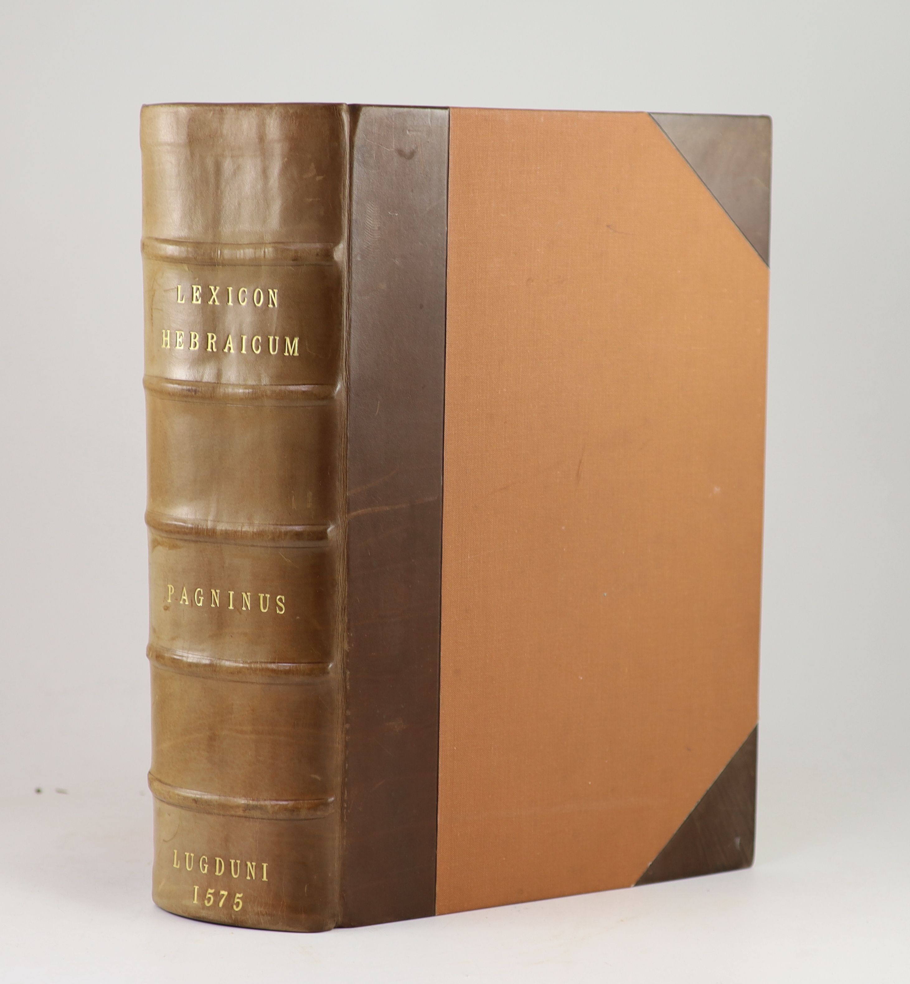 Pagninus, Sanctes - [Hebrew Title] Hac est. Thesaurus Linguae Sanctae, sive Lexicon Herbraicum Ordine ... engraved title device, head and tailpiece decorations
